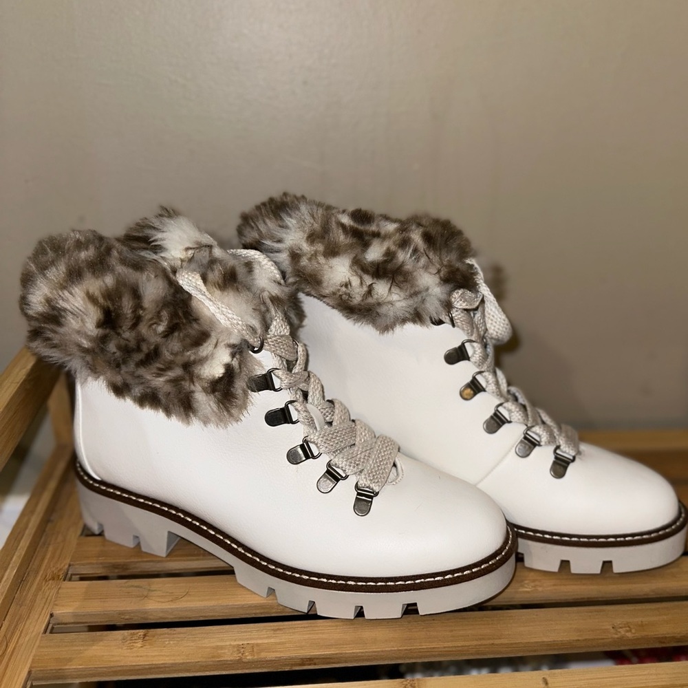 White Lace Up Boots